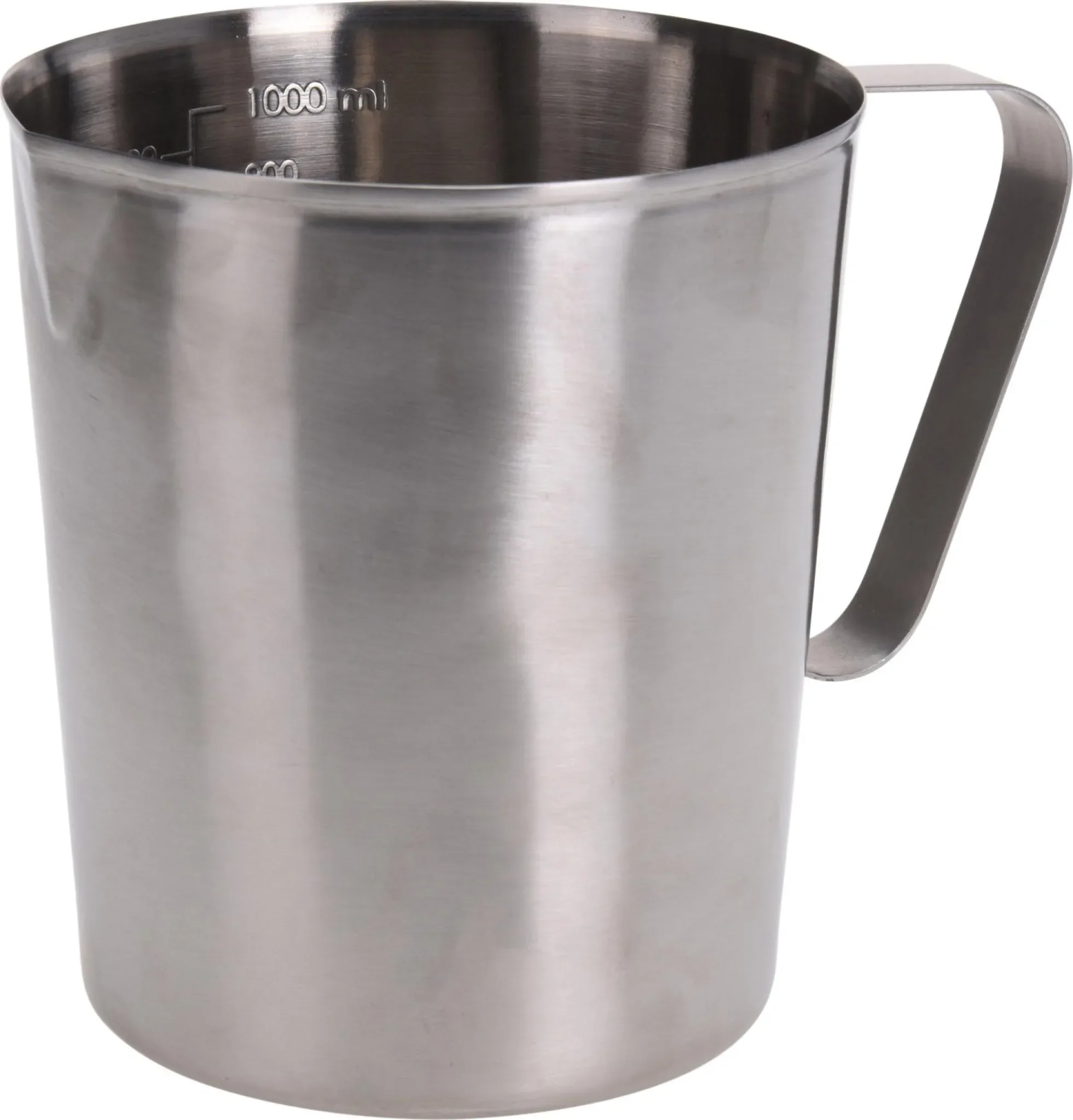 Messbecher aus Edelstahl – 1 L mit Griff & Ausguss